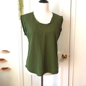 J Crew Sleeveless Green Blouse